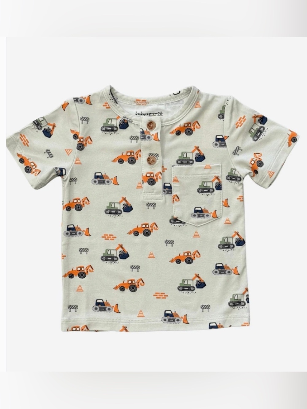 5T Toddler Short Sleeve Car Print Tee in Cream and Blue, GUC